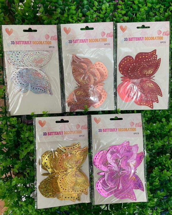 Mariposa adhesivas Decorativas Holográficas x6pcs x12u (0,58 c/u) Cod-263
