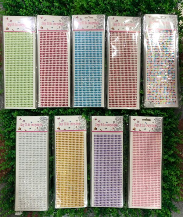 Plancha Larga de Strass Pack x12u Piedra Grande 4mm ($0,44 c/u) Cod-063