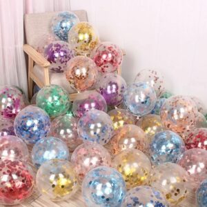 Globos Latex Transparente con Confetti 12” x100U