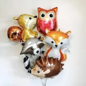 Globo Figura Animales Del Bosque x10U 55x45cm ($0,45 c/u)