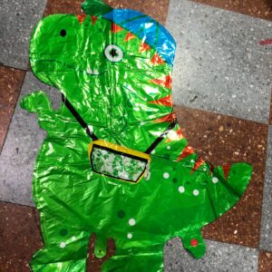 Globo Figura Dino C/ Riñonera x10u ($0,50 c/u)