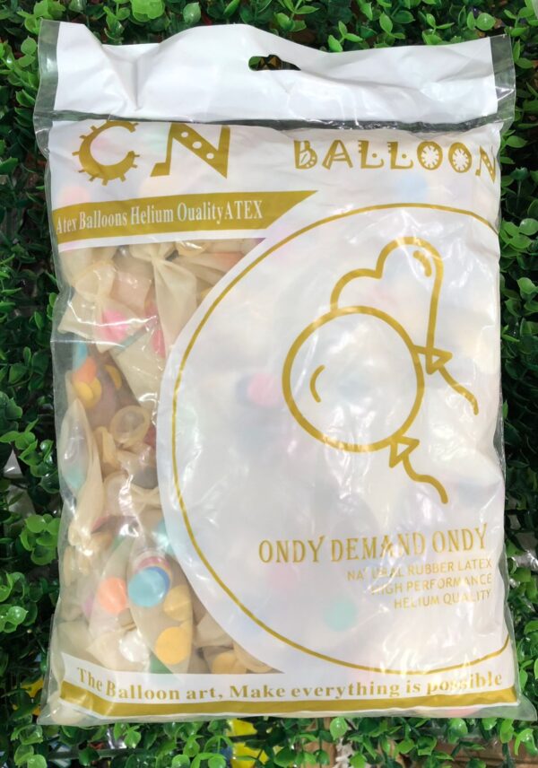 Globos Latex Transparente con Confetti 12” x100U - Image 3