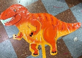 Globo Figura Dinosaurio Rex Naranja x10u 55x85cm ($0,50 c/u)
