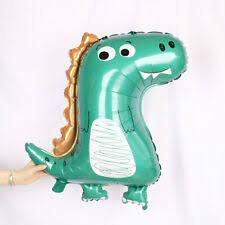 Globo Figura Dino Verde x10u 70x40cm ($0,50 c/u)